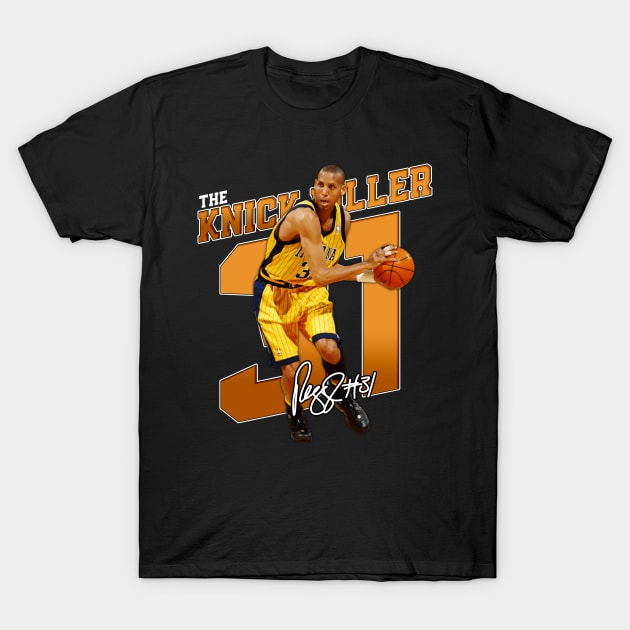 Reggie Miller Choke Sign Basketball Legend Signature Vintage Retro 80s 90s Bootleg Rap Style T-Shirt by CarDE